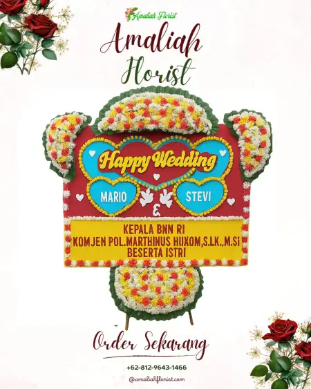 Papan Bunga Pernikahan Plosolor
